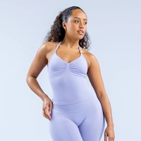 Ensemble de sport transfrontalier sans couture en Spandex/Nylon : Haut de yoga dos nu, Pantalon de fitness taille haute élastique, Short de fitness, Brassière de sport à bretelles