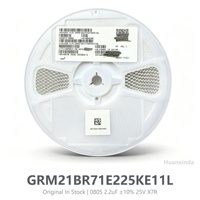 0805 2012 Metrik MLCC 2.2μF 25V X7R ±10% GRM21BR71E225KE11L Kapasitor Keramik SMD untuk Perangkat Rumah Pintar ESR Rendah