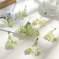 Bunga Hydrangea Sutra Buatan Kecil untuk Jepit Rambut DIY, Buket Mini Gaya Hutan untuk Pernikahan