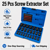 Kit de 25 extracteurs de vis, outils de démontage de boulons à tête cassée, tige hexagonale, pour réparation automobile et usage industriel