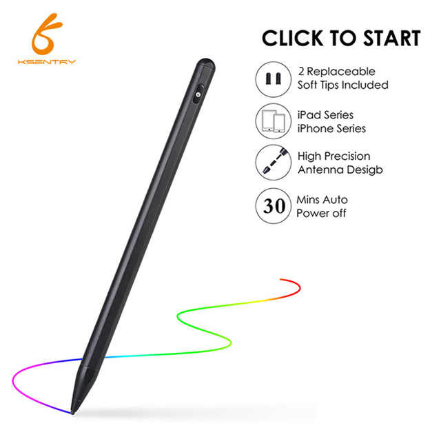 Universal Branded Custom logo Aluminum Metal High Sensitive Tablet Capacitive Active Stylus Touch Pen for Touch Screens