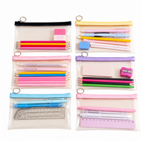 Estuche de Lápices Transparente Ligero Personalizado de Calidad, Estuche de PVC Duradero e Impermeable para Estudiantes, Organizador de Papelería