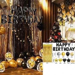 Paquete de Globos Negros para Cumpleaños, Artículos Promocionales para Fiestas, Decoración de Paredes para Bodas y Eventos - Product Image 5