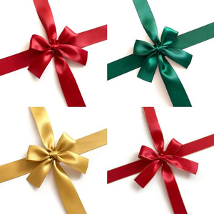 Scatola regalo incrociata di alta qualità cravatta nastro di raso Pre-legato <span class=keywords><strong>fiocco</strong></span> con nastro di 40cm Logo personalizzato per confezione regalo - Product Image 4