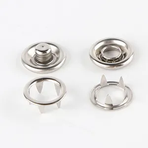 Factory wholesale Accessories 9.5mm 10mm 13mm Metal Brass Prong Snap Button Stainless Steel Snaps