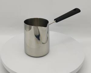 Teko susu Stainless Steel 600ml, dengan pegangan terisolasi, pegangan panjang, teko kopi cangkir susu cerat bentuk V - Product Image 4