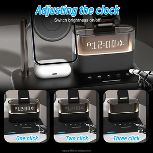 5 trong 1 sạc không dây với đồng hồ báo thức đầu giường ánh sáng ban đêm đầu giường từ Trạm Sạc với kỹ thuật số Đồng hồ báo thức - Product Image 5