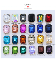 Strass en cristal pour vêtements de mariage, usine, rectangulaires de haute qualité avec griffe en or, 50 pièces