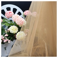 Tulle en maille illusion nude doux, 100% polyester, couleur chair, tulle de mariée pour robes de mariée