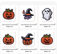 Grandes broderies 3D en tissu éponge, motifs Citrouille, Fantôme, Crâne, avec paillettes thermocollantes, écologiques, personnalisables, thème Boo Halloween, patchs en chenille pour vêtements et sweats à capuche