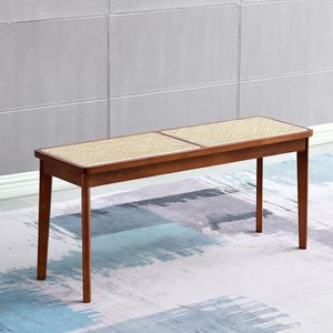 Porte nordique tabouret <span class=keywords><strong>de</strong></span> <span class=keywords><strong>chambre</strong></span> lit fin porter des chaussures rétro repas tabouret véritable rotin tissé en bois massif long <span class=keywords><strong>banc</strong></span> - Product Image 2
