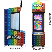 Machine de jeu d'arcade colorée pour enfants, à monnayeur, avec balles rebondissantes, en métal, pour centres de jeux, en anglais