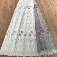 Rideau transparent brodé à fleurs 3D, au design turc, nouvelle collection 2020