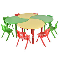 Table d'étude moderne en bois et métal réglable en hauteur, nouveau design, grande table d'étude en forme de U pour les élèves de la maternelle et de l'école