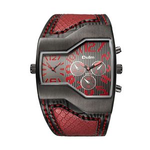 Oulm-relojes de doble <span class=keywords><strong>horario</strong></span> para hombre, de cuarzo japonés, con correa de cuero, gran oferta, 1220 - Product Image 6