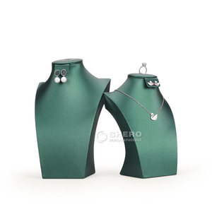 High Quality MDF Base PU Leather Necklace Mannequin Stand Custom Logo Acceptable For Jewelry Stores Factory Direct Wholesale - Product Image 2