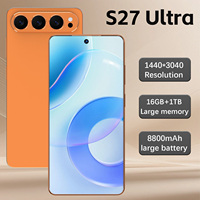Smartphone S27 Ultra 5G Android 15 Écran LCD HD 7,3 pouces 120Hz 16 Go de RAM 1 To de stockage Deca Core Double SIM GPS