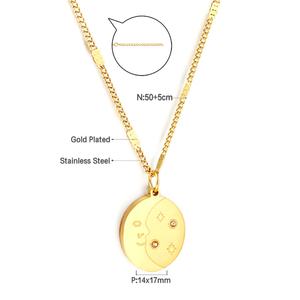 18K Gold Plated Spring Diamond <b>Kids</b> Girls Cute Necklace Stainless Steel Custom Necklace Pendant Logo - Product Image 5