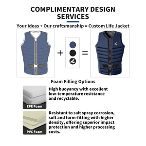 وصل حديثًا ، سترة حياة ، سترة صدرية تأثير التزلج على الماء ، سترة نجاة من النيوبرين ، سترات نجاة خفيفة الوزن لركوب الأمواج - Product Image 4