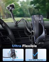 Soporte para Teléfono de Coche con Brazo Flexible, Venta al por Mayor, Brazo Largo de 14 Pulgadas con Ventosa, Antivibración para Parabrisas y Salpicadero, Logotipo Personalizado, Compatible con Todos los Smartphones