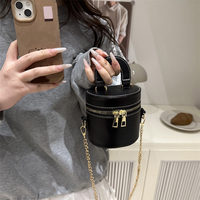 Sac seau en polyester imperméable à double fermeture éclair, style coréen, nouvelle collection été 2025, pour femme, léger, luxe, tendance, bandoulière