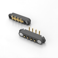 Connecteur magnétique à angle droit 4 broches 2,54 mm – Alignement par clé pour appareils électroménagers intelligents/éclairages – Contacts plaqués or en laiton