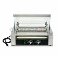 Grill électrique Commercial à 11 rouleaux, en acier inoxydable, pour Hot-Dog, pour saucisses et snacks