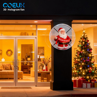 Ventilateur holographique 3D avec couvercle en acrylique, solution de boîte lumineuse publicitaire murale extérieure pour centre commercial et magasin de détail