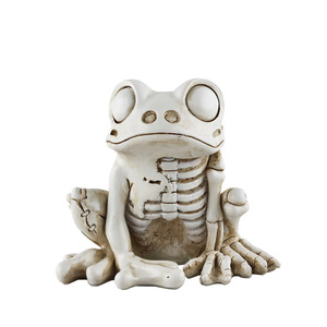 Figura Decorativa de Rana <span class=keywords><strong>Esqueleto</strong></span> de Resina - Decoración de Mesa para Halloween, Ambiente Festivo y Exhibición Navideña - Product Image 3