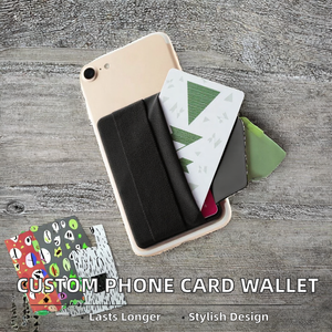 Tarjetero Minimalista de Cuero PU para Teléfono, Almacenamiento de Tarjetas de Crédito, Negro, 4 Pulgadas, Impresión por Transferencia de Calor, Sin Cierre - Product Image 2