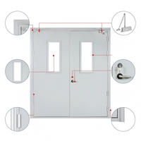Porte coupe-feu en acier à ouverture latérale à usage commercial, construction moderne, surface finie, prévention des incendies avec 2 ans de garantie