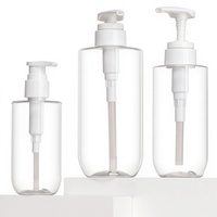 Bouteille pompe en PET givré personnalisée avec logo, 200 ml, 300 ml, 500 ml, pour emballage de savon liquide et de shampoing, vente en gros