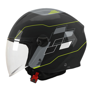 Casque ouvert 3/4 ECE 22.06, léger, style rétro brillant, avec double visière et lentille intérieure teintée - Product Image 2