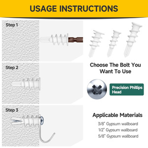 Baiguluo Drywall Anchors 150pcs Self Tapping Screws Expansion Anchors For Fixed General Industry Use - Product Image 4