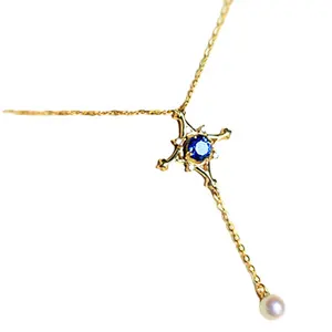 KRs925 목걸이 여성용 다이아몬드 도금 골드 펜던트 유럽, 미국, 일본 및 한국 패션 세트 체인