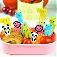 Food-Grade Kids Dierlijke Vorm Bento Picks Mini Plastic Fruitvorken Voor Tafeldecoratie En Accessoires
