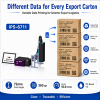 Imprimante de codage à jet d'encre industrielle 72 mm pour l'impression de codes QR, de codes-barres EAN-13 et de données variables sur cartons d'exportation et boîtes en kraft - IPS-6711