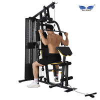 Équipement de fitness multifonctionnel tout-en-un en métal pour la maison avec machine à squats et pile de poids de 45 kg pour la musculation