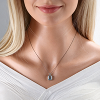Pendentif en argent sterling 925 plaqué rhodium avec pierre précieuse naturelle taille émeraude, vente en gros d'usine, pour femme, cadeau, tenue de soirée