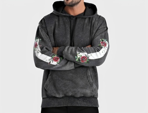 Sweat à capuche personnalisé avec logo frontal, style rétro délavé à l'acide, 100% coton respirant et à séchage rapide, 420g, streetwear, imprimé DTG, coupe oversize - Product Image 1