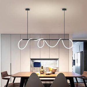 <span class=keywords><strong>Luminaire</strong></span> suspendu noir de Style nordique <span class=keywords><strong>Long</strong></span> tube de Silicone de lampe suspendue pour lustres d'îlot de cuisine lampes suspendues - Product Image 1