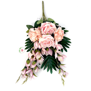 Bas prix fleur funéraire de haute qualité demi-buissons artificiels <span class=keywords><strong>buisson</strong></span> plat pour les événements de cimetière et les événements funéraires - Product Image 3