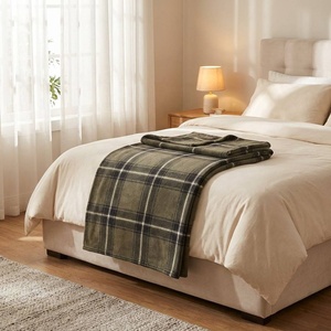 Coperta <span class=keywords><strong>in</strong></span> <span class=keywords><strong>Pile</strong></span> Polare Verde Grigio 100% Poliestere Morbida Anti-Pilling Resistente allo Sbiadimento Coperta Portatile per Divano Letto Casa - Product Image 3