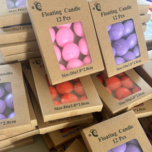 Bougies en cire de paraffine personnalisées en gros avec logo, fabriquées à la main, multicolores, flottantes, pour cadeau de mariage - Product Image 5