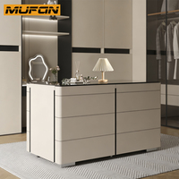 Armoire de rangement sur mesure, dressing, dressing intégré, armoire de chambre, armoire îlot en verre et cuir, tiroirs à bijoux, vestiaire