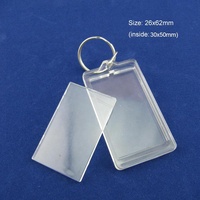 Porte-clés en acrylique transparent personnalisés en forme de rectangle, carré, cœur, ovale, fleur, pour photos DIY