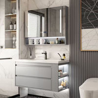 Meubles de salle de bain, vasques avec dessus en PVC, liquidation de salle de bain, vasque de salle de bain moderne haut de gamme en bois massif, Canada