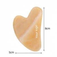 Conjunto de Ferramentas de Massagem Facial Personalizadas com Rolos de Quartzo Natural para Cuidados com os Olhos e Gua Sha em Formato de Coração, com Embalagem Personalizada para Atacado