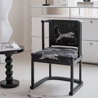 Chaise de salle à manger en bois antique, chaise individuelle de style européen, chaise Leopard Leopardins