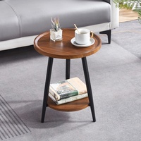 Table basse mobile de style nordique, table d'appoint de salon, chariot de rangement à roulettes, plateau en bois massif, cadre en métal